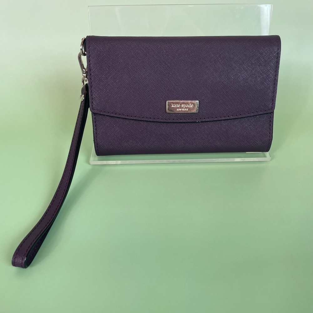 Kate Spade Purple Leather Trifold Wristlet